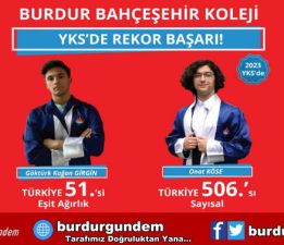 YKS’DE REKOR BAŞARI BURDUR BAHÇEŞEHİR KOLEJİNDEN!
