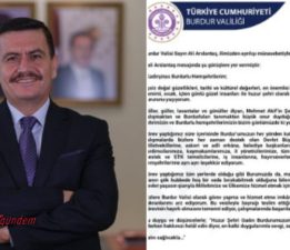 Burdur Valisi Ali Arslantaş,tan veda mesajı