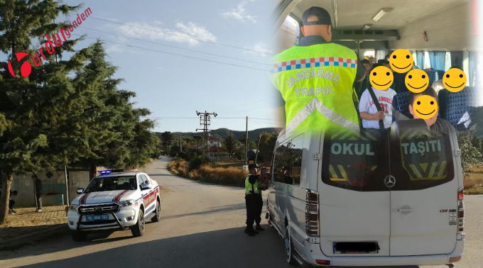 JANDARMA EKİPLERİNDEN OKUL SERVİS ARAÇLARINA DENETİM
