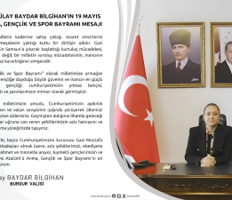 VALİ BİLGİHAN’IN 19 MAYIS ATATÜRK’Ü ANMA, GENÇLİK VE SPOR BAYRAMI MESAJI