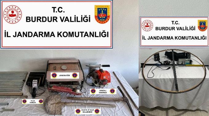 BURDUR’DA KAÇAK KAZI OPERASYONLARI: 12 ŞÜPHELİYE ADLİ İŞLEM