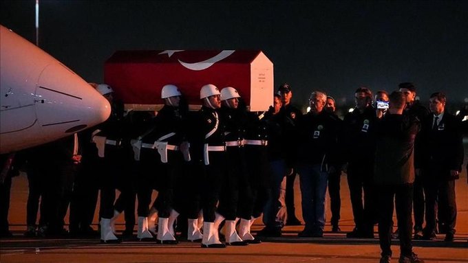Hırvatistan’daki uçak kazasında şehit olan Pilot Hasan Bahar’ın naaşı Türkiye’ye getirildi
