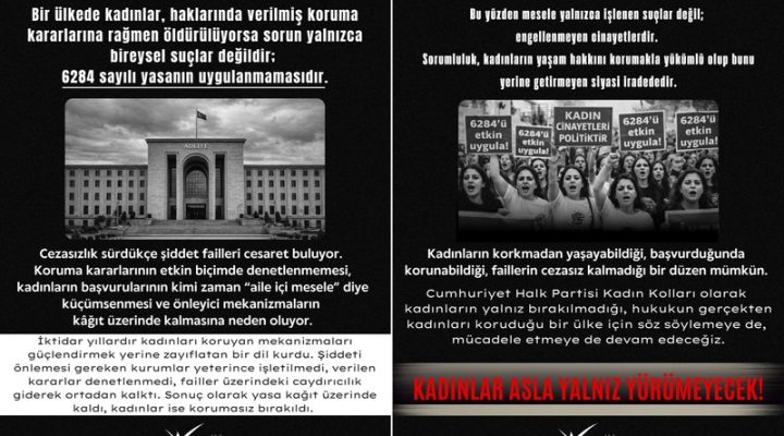 CHP Kadın Kolları’ndan İktidara Tepki ‘’Devlet Şiddeti Önleme Yükümlülüğü Yerine Getirmiyor!’’