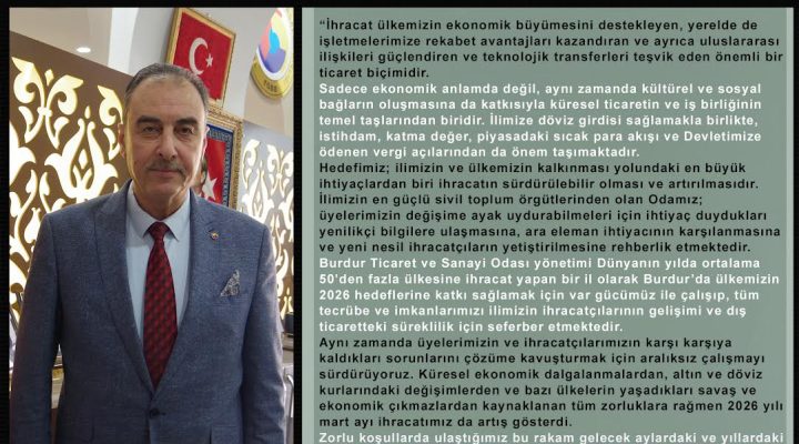 BURDUR İHRACATINDA ARTIŞ DEVAM EDİYOR