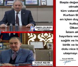 Başkan Yusuf Keyik ve Meclis Başkanı Ömer Çeliker’den Bayram Kutlaması