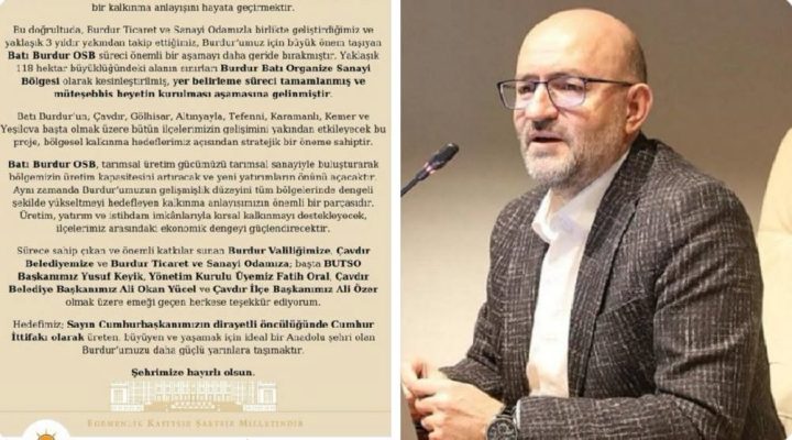 Vekil Korkmaz: “Batı Burdur OSB Sürecinde Önemli Bir Aşamaya Gelindi”